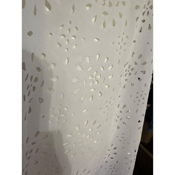 Arizona Jean Company Sheer White Floral Cover-Up Thin Polyester Size M - Picture 6 of 9
